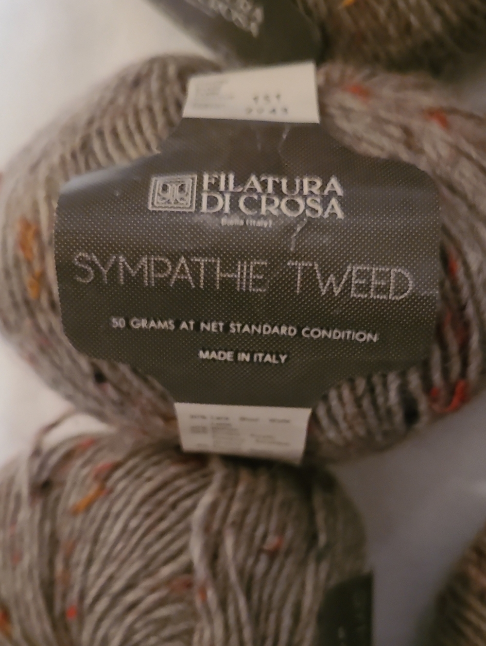 Yarn Filatura Di Crosa Sympathie Tweed, 12 Skeins, Grey Knit Crochet Crafts - Picture 2 of 13